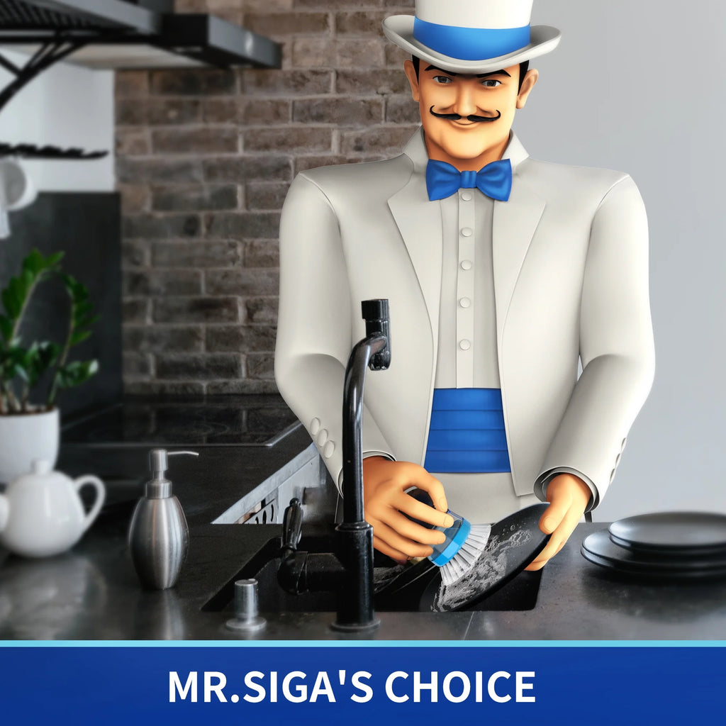 Soap Dispensing Palm Brush, Kitchen Brush for Dish Cleaning, 1 Pack, Navy,Nylon Brush